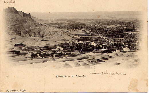 EL GOLEA (Algérie) - Vue générale. Ancien Village et Commencement de la région des dunes