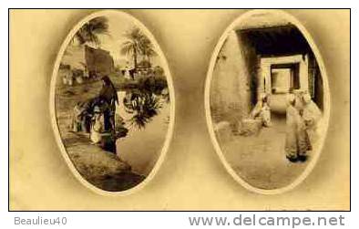 PAYSAGE DU SUD ALGÉRIEN     UNE RUE DE TOUGGOURT    DEUX CARTES EN UNE