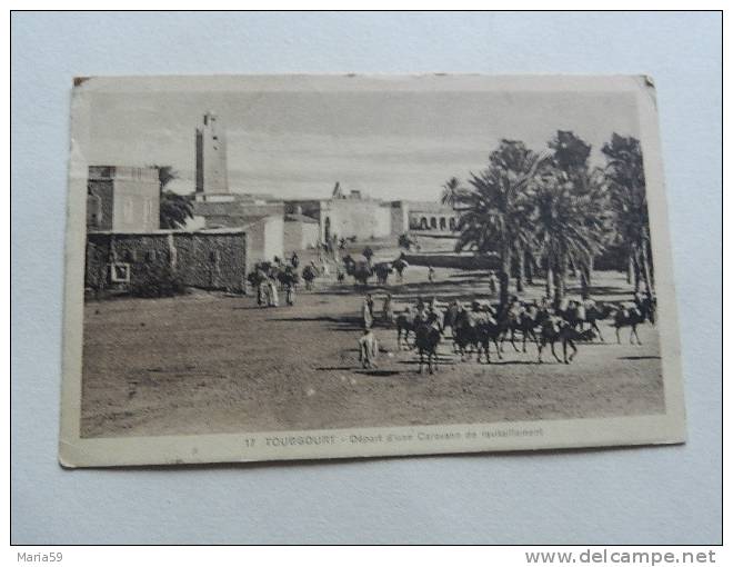 77-Postcard, carte postale, CPA, Algeria, Touggourt, départ d'une caravane de ravitaillement, Ed. Madame Dewamme nº 17