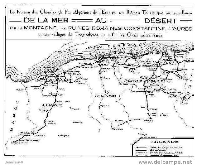 le réseau des chemins de fer algériens de la Mer au Désert , une vue de Djemilla et de Touggourt