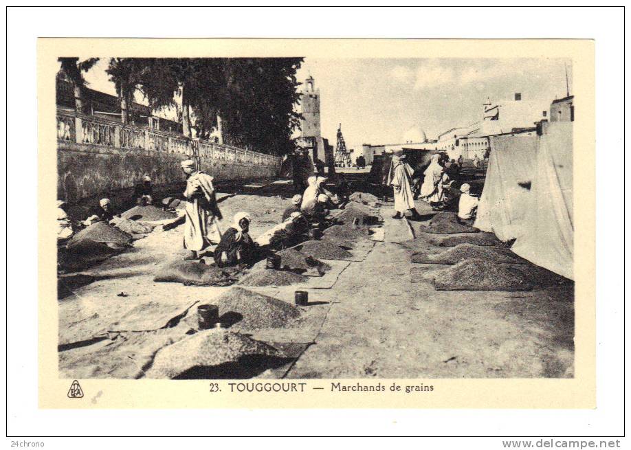 Algerie Touggourt, Marchands de Grains, Marche (13-829)