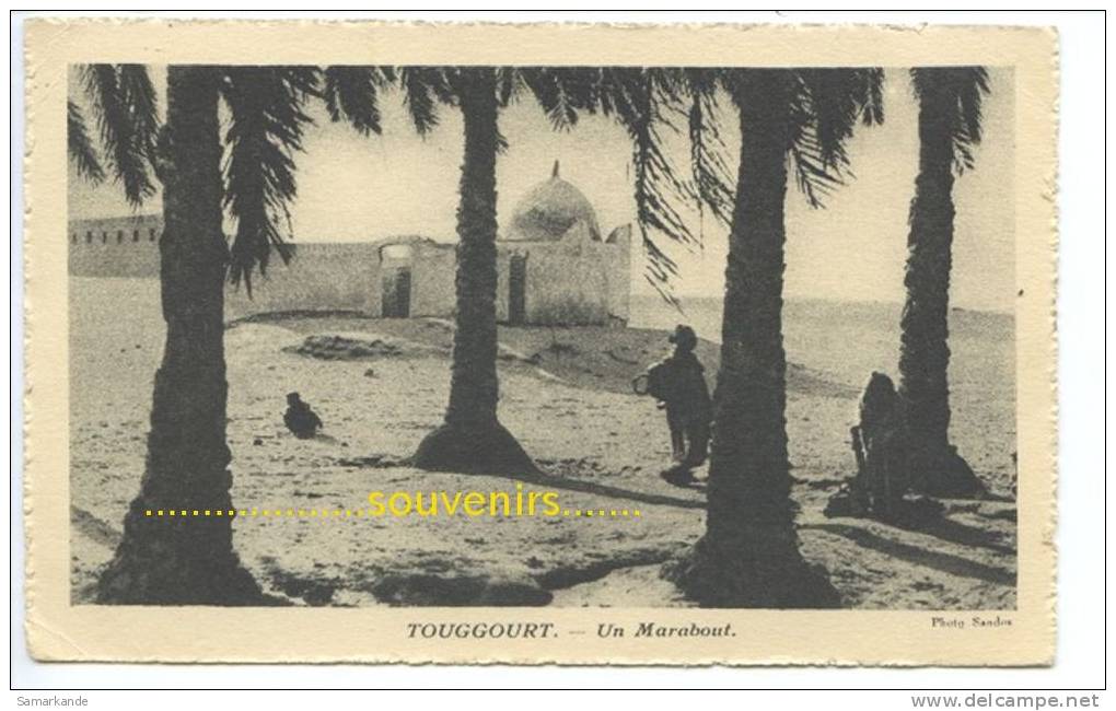 CPA   ALGERIE  TOUGGOURT  un Marabout   ( scans recto verso )