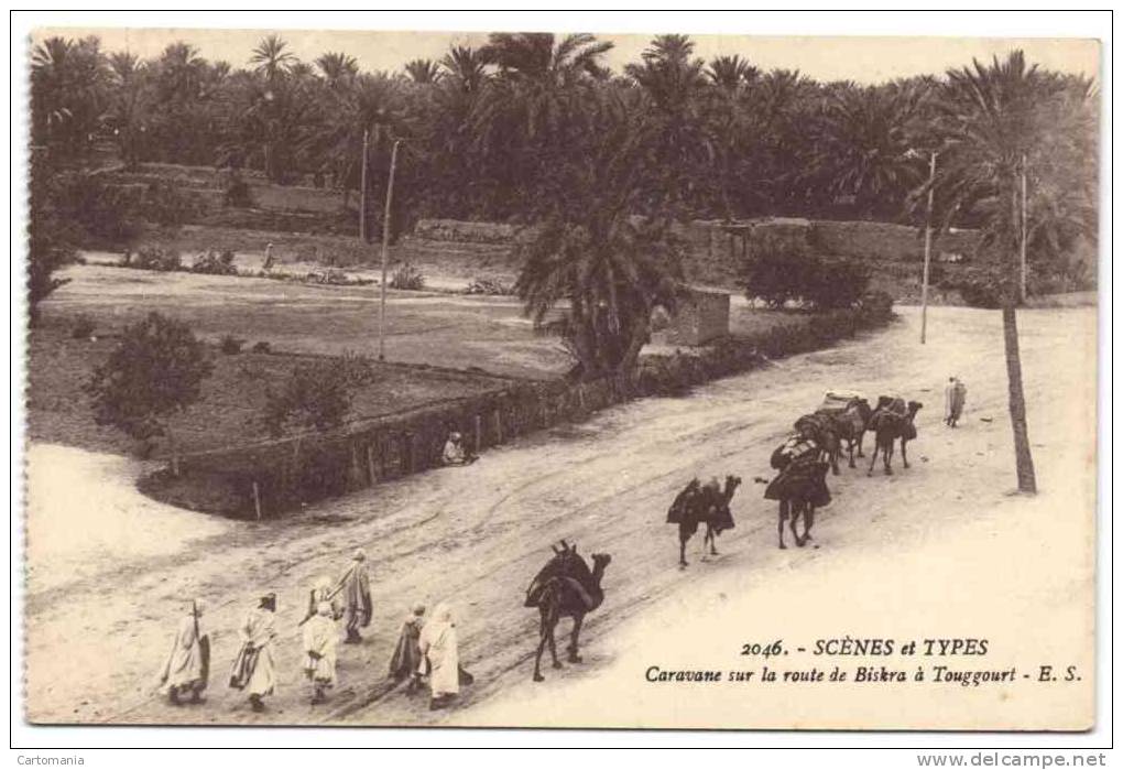 Caravane sur la route de Biskra à Touggourt