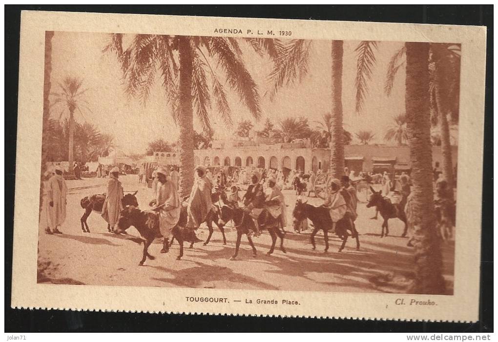 CPA Algérie  Touggourt la grande place - Agenda PLM 1930