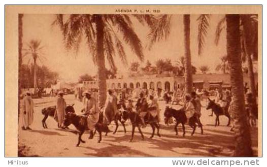 ALGERIE - TOUGGOURT La Grande Place ,agenda P.L.M 1930.