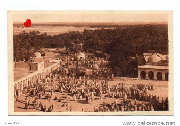 ALGERIE-17497-TOUGGOURT-V ue prise de la Tour optique-----------très animée-marché