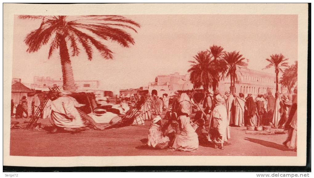 carte sépia L´ALGERIE  Le Marché a Touggourt