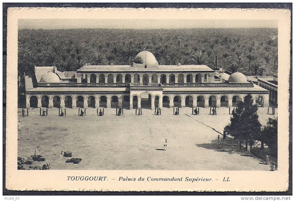 cpa algérie, touggourt, palais du commandant supérieur