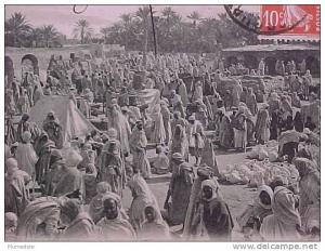 Cpa MAROC , TOUGGOURT animée , LE MARCHE des DATTES    voir détails ** achat Direct **