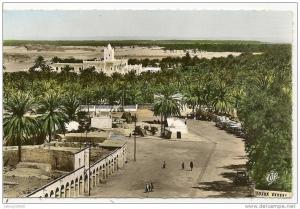 61 - TOUGGOURT - VUE SUR L'OASIS ET L'HOTEL TRANSATLANTIQUE ( Animées )  ALGERIE