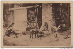 touggourt femmes indigènes travaillant au tissage des tapis