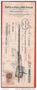 facture traite société des oasis du nord africain  touggourt Algérie 1929 Marseille  (ju12)