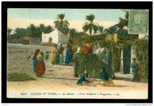Tunesia - Tunesië  -  Tunis     Scènes et types - Au Sahara - Cases indigènes à Touggourt