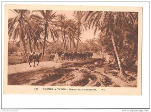 CP, Algérie, Scènes et Types, route de Touggourt, écrite