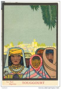 Touggourt Algérie - carte reproduisant affiche des chemins de fer algériens