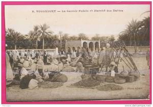 1877 - ALGERIE - TOUGGOURT - Le lavoir Public et Marché des Dattes