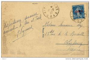 CACHET ALGERIE AIN EL TURK ORAN SEMEUSE 25c SURCHARGE