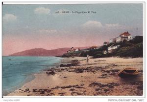 ALGERIA ORAN, Old Coloured Post Card, La Plage d' Ain El Turk, USED