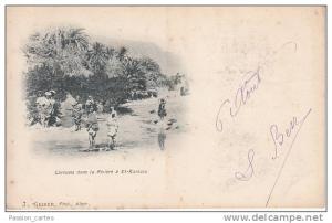 ALGERIE - LAVEUSES DANS LA RIVIERE A EL KANTARA