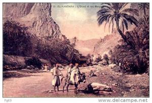 BISKRA _ ALGERIE _ EL- KANTARA _L'Oued et les gorges - Belle animation