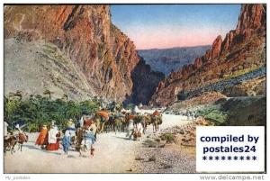 wf49833 El Kantara Les Gorges El Kantara Karawane