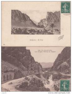 ALGERIE  -  EL KANTARA  -  2 Cartes   Le Village  ;  Les Gorges, Portes du Désert  -