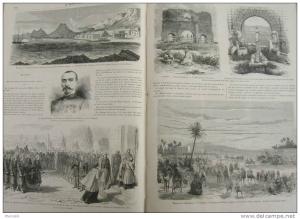 MONDE 1865 N°428TOULON LANCEMENT CUIRASSE/MEXIQUE GUAYMAS/ALGERIE LAMBESSA RUINE ROMAINE OASIS EL-KANTARA/DERBY D'EPSOM