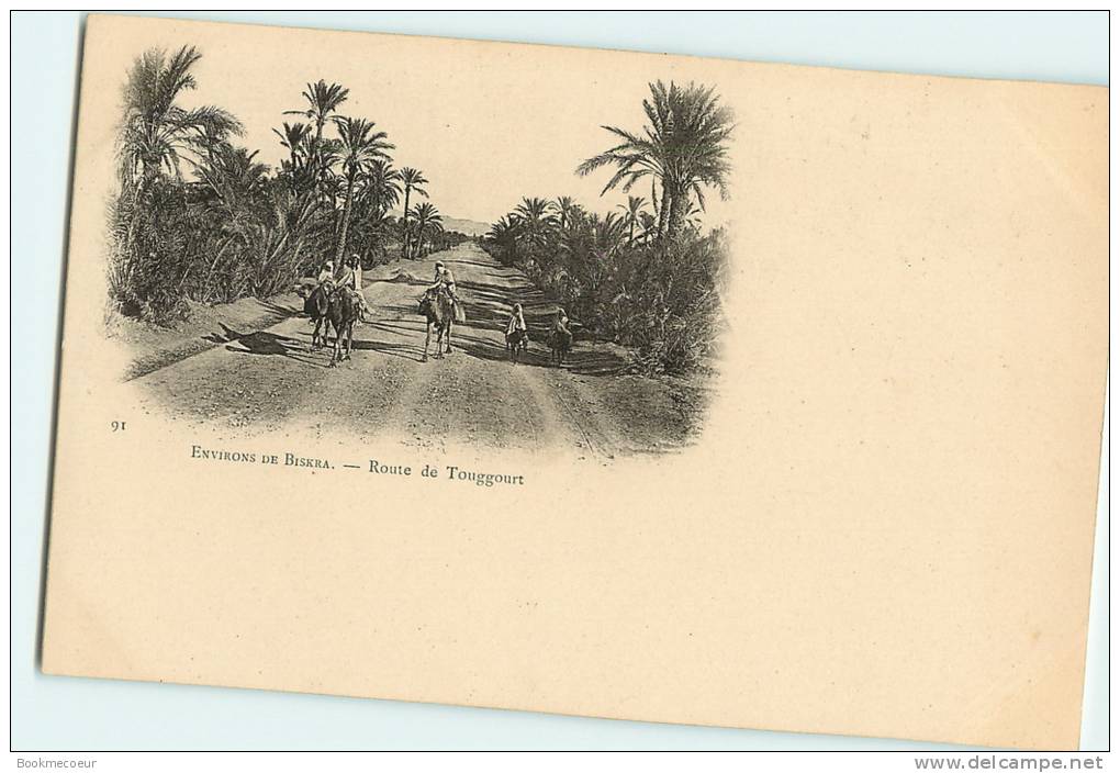 ALGERIE  BISKRA ENVIRON  ROUTE DE TOUGGOURT    ANIMEE