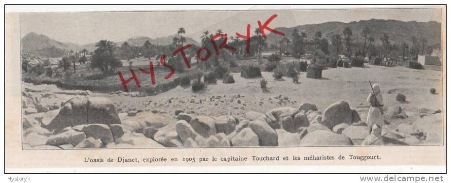 djanet incident tunisie tripoli  touggourt  1906  rare photo ançienne issue  d´un magazine de cette année là