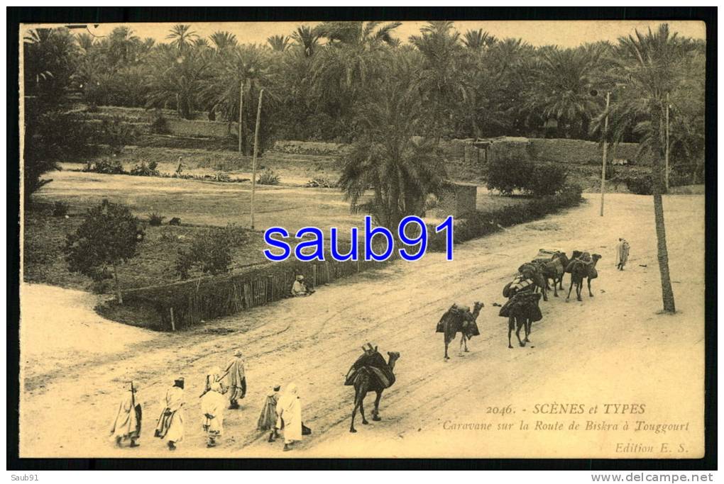 Scènes et Types -  Caravanes sur la Route de Biskra à Touggourt   -  Réf  25845