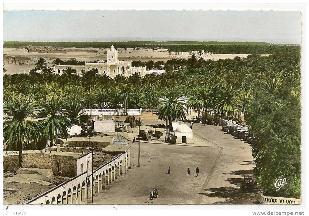61 - TOUGGOURT - VUE SUR L'OASIS ET L'HOTEL TRANSATLANTIQUE ( Animées )  ALGERIE