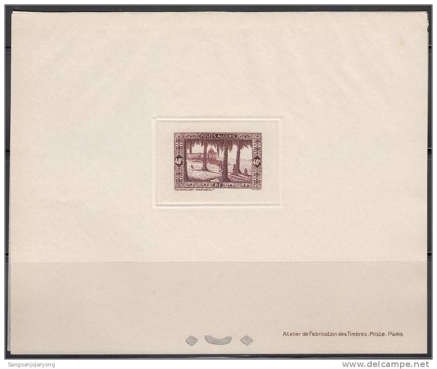 Algeria Sc88 Kings' Tomb Near Touggourt, Tree, Deluxe Proof, Epreuve