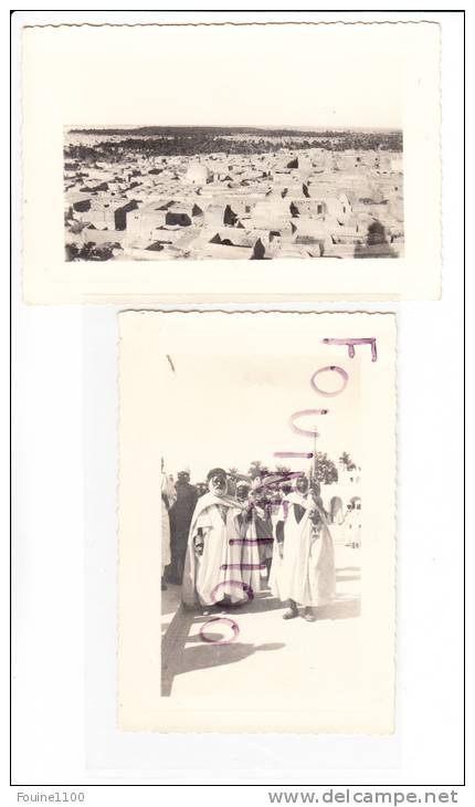 2 photographies ( photo souple ) au format de 13 x 8,5 cm  à touggourt et va palmeraie 1937 FAUCONNIER ( algérie )