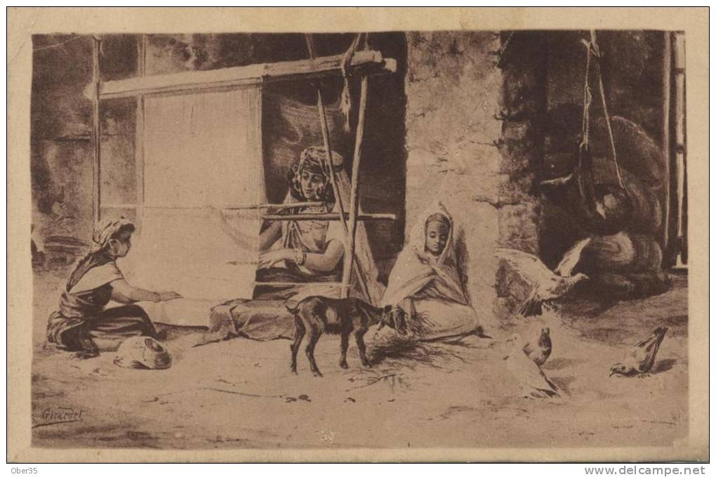 touggourt femmes indigènes travaillant au tissage des tapis