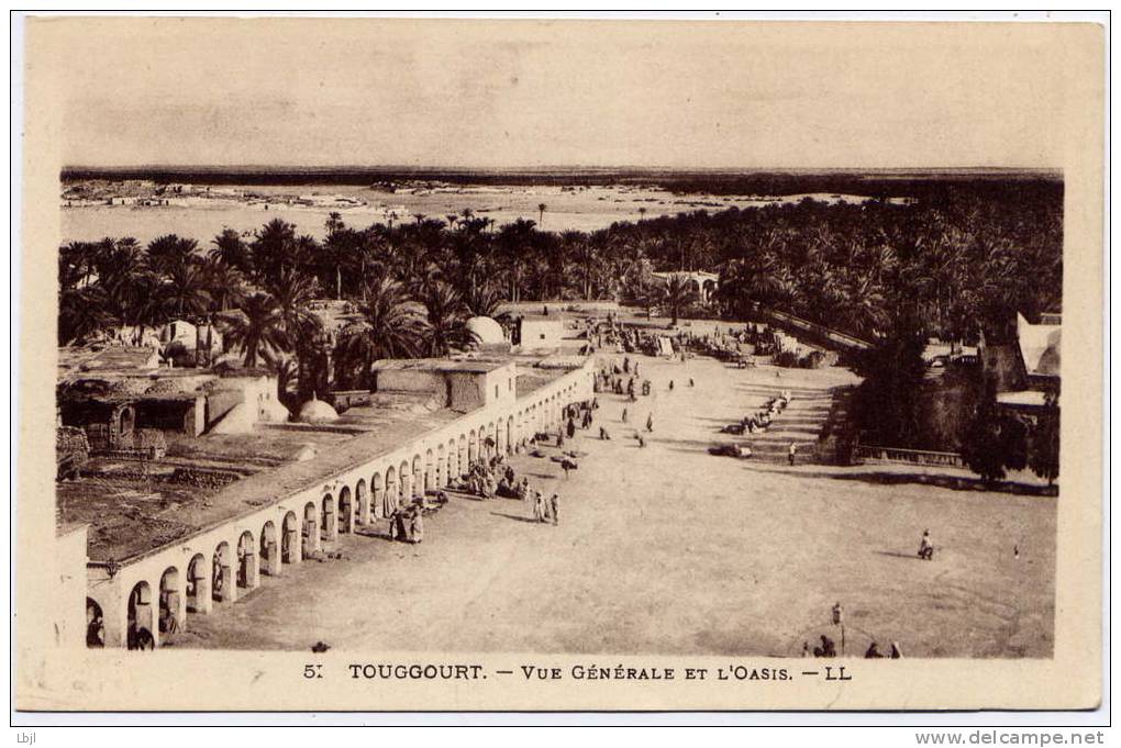TOUGGOURT , Vue générale & l´ Oasis , CPA ANIMEE