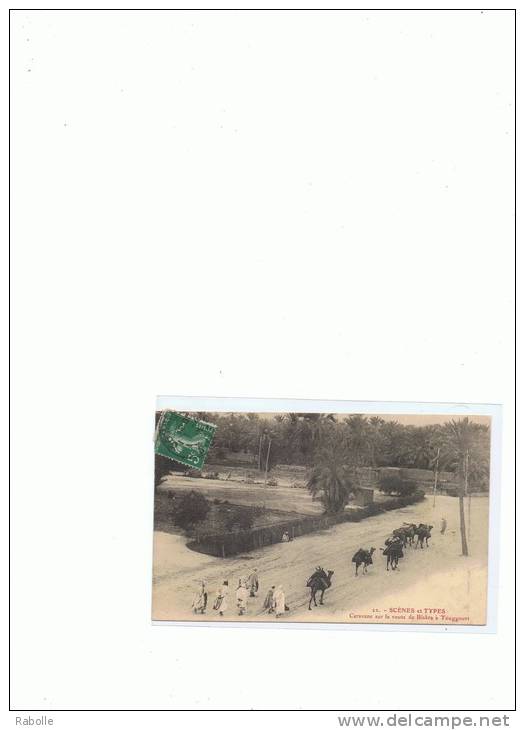 scénes et types  caravane sur la route de biskra à touggourt