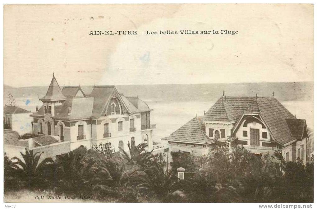 CPA AIN-EL-TURK *** LES BELLES VILLAS SUR LA PLAGE *** 1924 ALGERIE