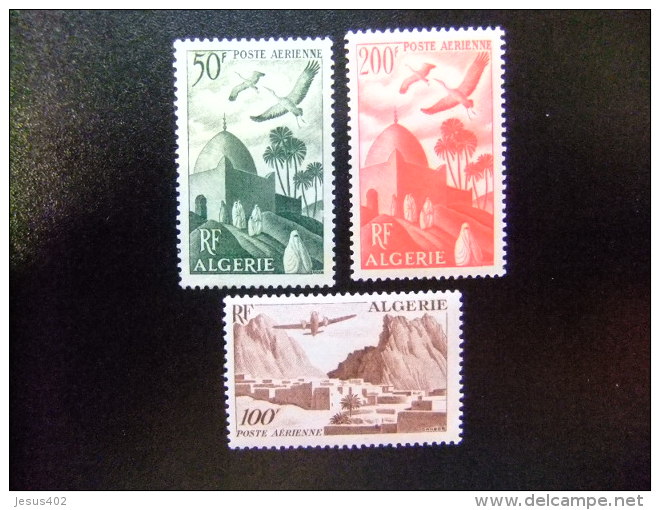 ALGERIE   ARGELIA  1949 MARABOUT -GORGES D´EL KANTARA Yvert  PA nº 9 / 11 MH