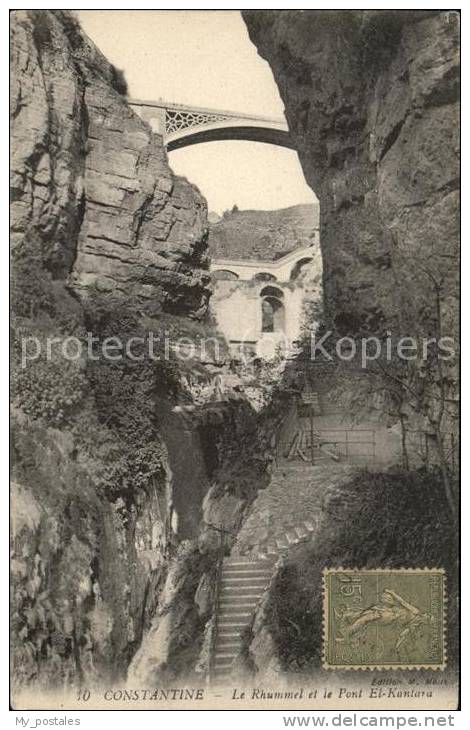 dg20962 Constantine le Rhummel et le Pont El Kantara Stempel auf AK Kat. Algerie