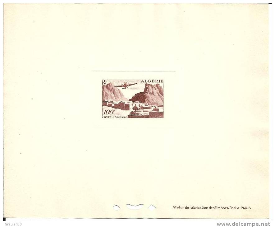 Fr ALGERIE .N°P.A. 10 en EPREUVE de LUXE (100f) gorges d'El Kantara
