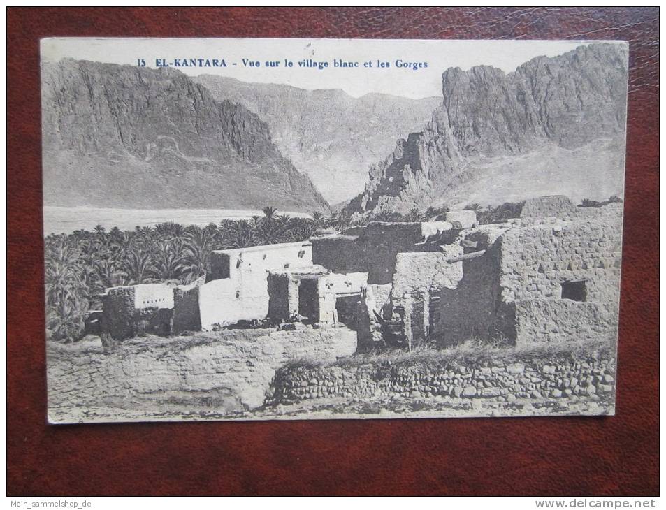 El Kantara Vue sur le village blanc et les Gorges CPA AK