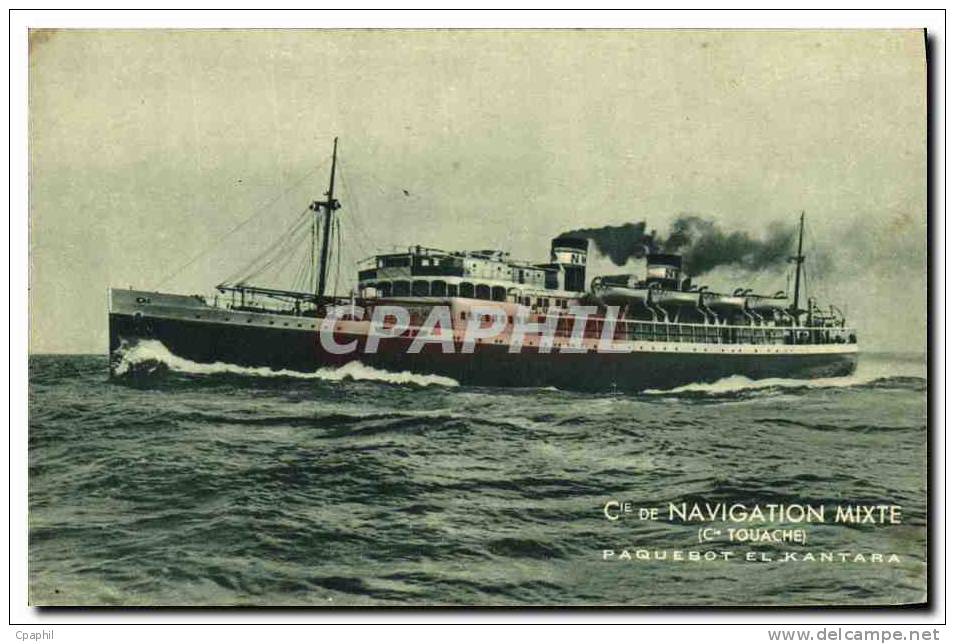 CPA Bateau Paquebot El Kantara Cie de Navigation Mixte Cie Touac