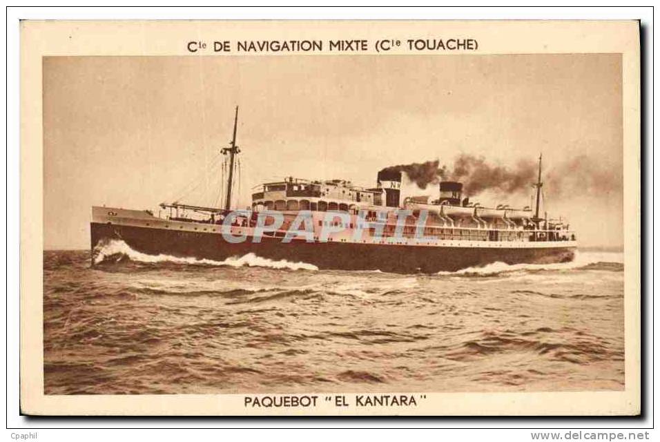 CPA Bateau Paquebot El Kantara Cie de Navigation Mixte Cie Touac