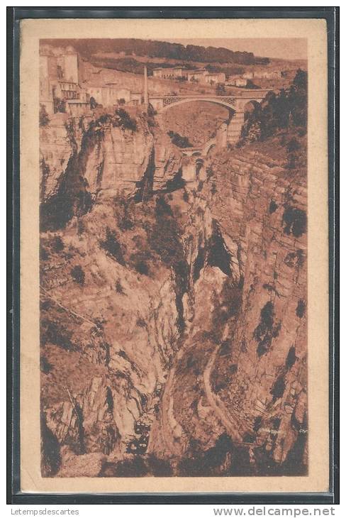 - CPSM ALGERIE - Constantine, Chemin des Touristes et pont d' El Kantara