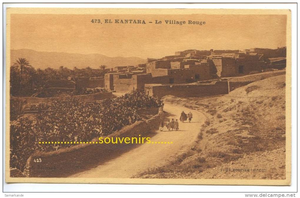 CPA  ALGERIE  EL KANTARA  le village rouge - (scan recto-verso)