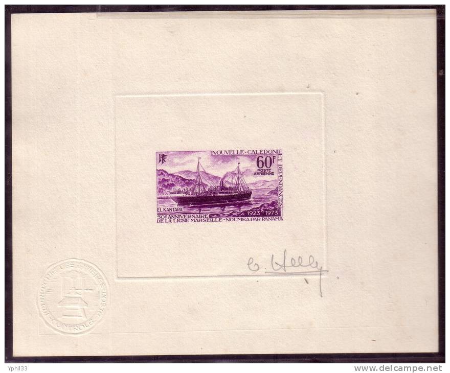 EPREUVES DE LUXE D´ARTISTE NOUVELLE CALEDONIE PA 141 PAQUEBOT EL KANTARA SIGNEE ARTISTE HALEY