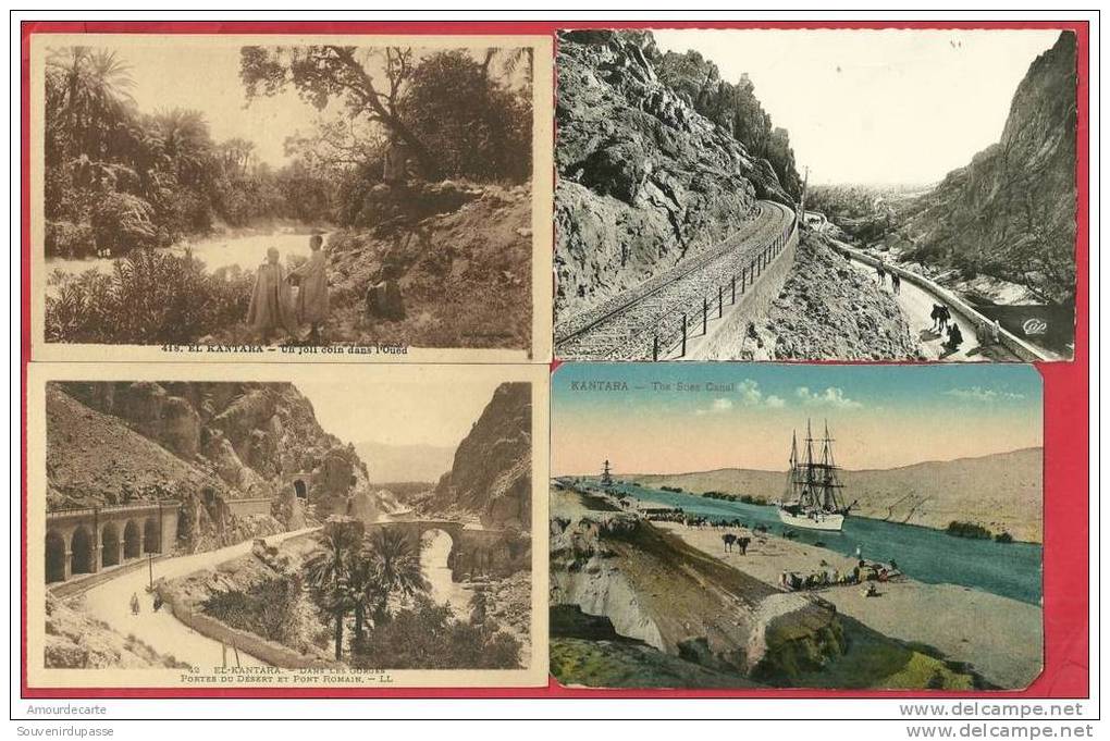 CPA N° 537 / EL KANTARA - VILLAGE + CARAVANE + DOUAR