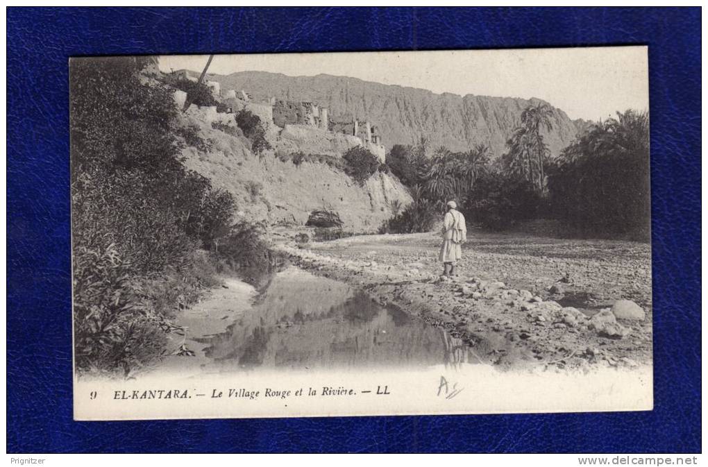 ALGERIE / ALGERIEN   El Kantara  Le Village Rouge et la Riviere