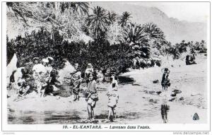 EL-KANTARA  Laveuses dans l´oasis.