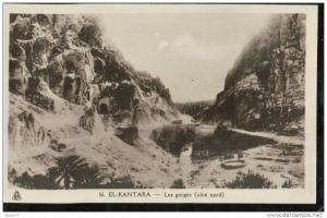 carte sépia 16. EL.KANTARA.  Les gorges (coté nord)